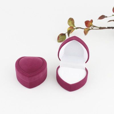 Gift Proposal Display Jewelry Case Counter Engagement Velvet Box Ring