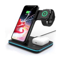 ZZOOI 3 In 1 Qi Wireless Charger Stand for Apple Watch SE 6 5 Airpods Pro 15W Fast Charging Dock Station For iPhone 13 12 11 XS XR X 8