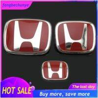 【 ร้อนแรง 】3Pcs Honda City 2009-2010โลโก้เครื่องหมายรถสีแดง (F + R + S)