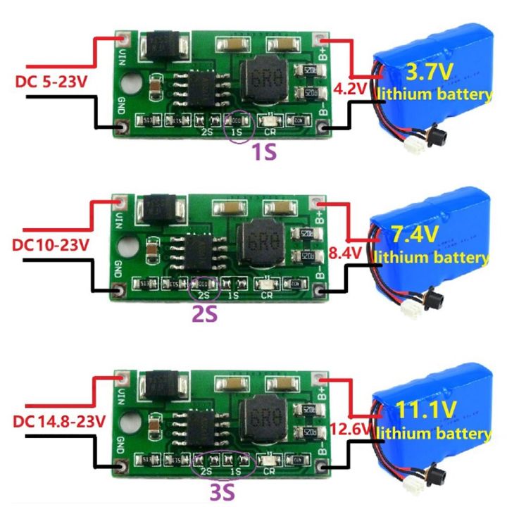 DC 5-23V 1S 2S 3S Multi-Cell Version 18650 Lithium Battery Chargering ...