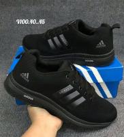 รองเท้าผ้าใบAdidas Mens Womens สีดำล้วน 37-45 อาดิดาส ผู้ชายและผู้หญิง รองเท้าวิ่ง [Sale!!ลดพิเศษ80%!-เก็บเงินปลายทาง]