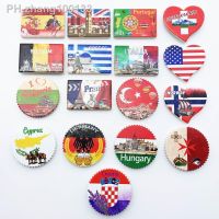Various Countries National Flags Fridge Magnetic Stickers Creative USA Italy France Germany Flags Fridge Magnets Home Decor