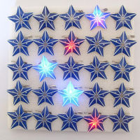 50Pcs Star LED Light กระพริบเข็มกลัด Pin กระพริบป้ายของเล่นเครื่องประดับของขวัญ Glow Party งานแต่งงานตกแต่งฮาโลวีน Navidad