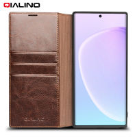 QIALINO Luxury Genuine Leather Phone Cover for Samsung Galaxy Note 10 Handmade Flip Case with Card Slots for Galaxy Note 10+