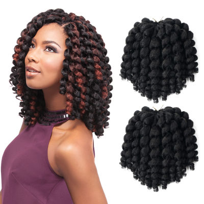 6 Inch Afro Jumpy Wand Crochet Braids Jamaican Bounce Curl Crochet Hair Synthetic Ombre Braiding Hair Extensions For Black Women