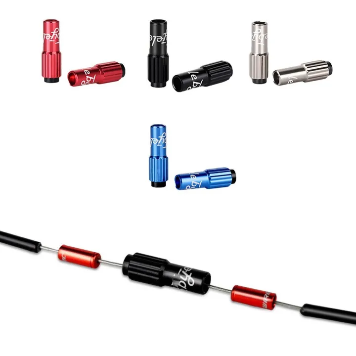 Emiif 2pcs/set Bicycle Shifter Cable Adjuster Bolts Inline Cable Adapter Adjustment Screw