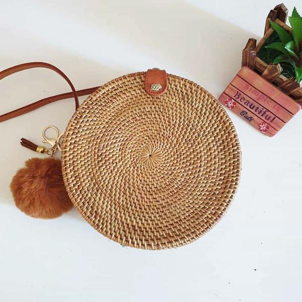 Round Rattan Bag Bali - Natural Ata Grass | Lazada PH