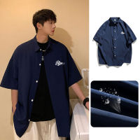 Shirt Mens Simple Loose Short Sleeve Top Couple Style Fashion Half Sleeve Shirt Korean Version Casual Shirt Coat