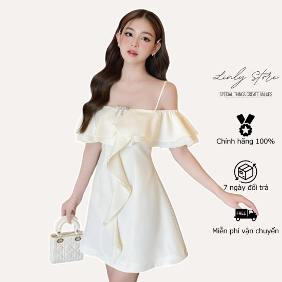 Váy Trắng Trễ Vai Hai Dây Siêu Yêu | Shopee Việt Nam