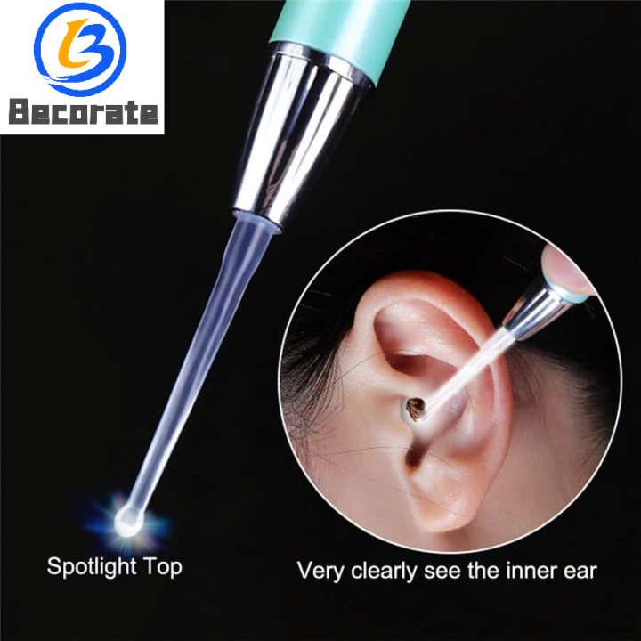BECORATE 1Pc Earpick Wax Remover Pick Earpick Clean Ears Cares for Kids Baby with LED Flash