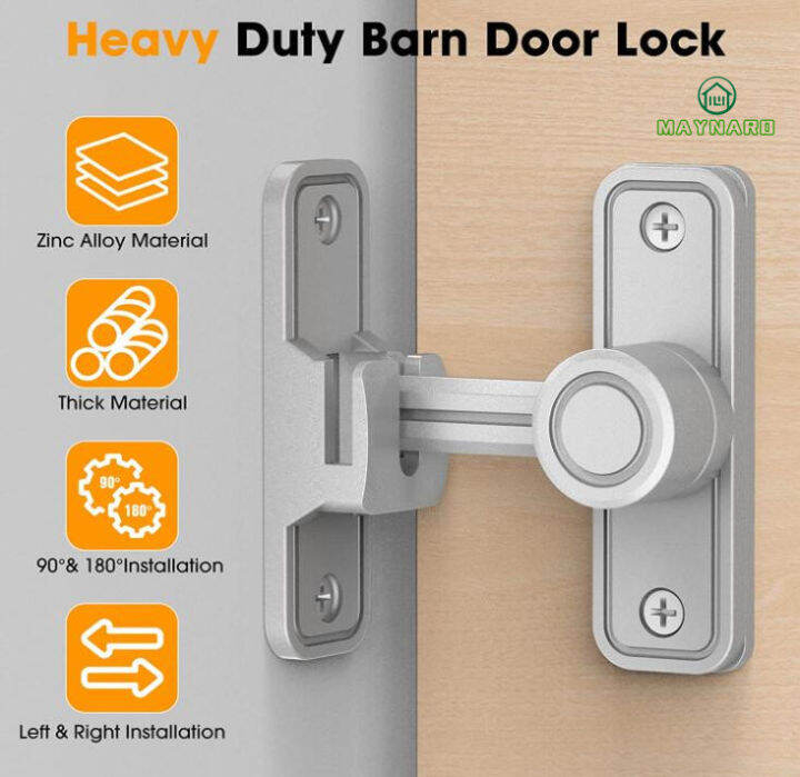 Keyless Barn Door Lock - 3-Digit Password Flip Gate Latch For Garden, Garage, Cabinet
