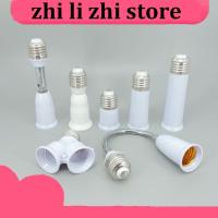 zhilizhi Store 65mm 95mm 14cm Flexible AC E27 To 2 E27 bulb Base power Socket plug Converter LED Light Lamp  Extender Holder E27-E27 Adapter