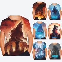 Godzilla Vs King Kong ภาพยนตร์ Monster พิมพ์ (3-13ปี) เสื้อยืดเด็กแขนสั้นคอกลมสบายเสื้อยืด Party ยอดนิยมเสื้อยืด