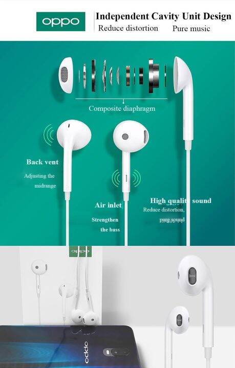 หูฟังoppo-รุ่น-r15-earphones-3-5mm-หูฟังของแท้-หูฟังเสียงดี-คุยสายได้-เสียงดี-oppo-ตรงรุ่น-r15-r15pro-r17-r9s-r9s-reno-reno2-reno2f-a53-a91-a92-a93-a94-a53-a54