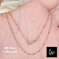 สร้อยคอทองคำแท้ อิตาลี​ 18K​ ลาย Disco สีทอง ตอกโค้ด 750 ลายสวย แข็งแรง มีใบรับประกัน ฟรีกล่องของขวัญสุดหรู?  DK Diamond Shop