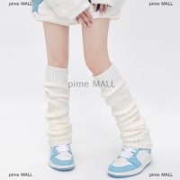 pime MALL ถุงเท้ายาวผู้หญิงฤดูใบไม้ร่วงฤดูหนาวขาอุ่นถักเท้าปกโครเชต์ถุงเท้า