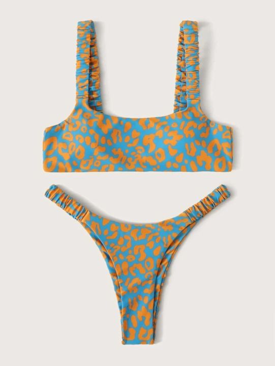 ชุดว่ายน้ำบิกินี่แยกชิ้นพิมพ์ลายเอวสูงหลากสีแฟชั่นเซ็กซี่สไตล์ใหม่-ชุดว่ายน้ำสตรี-bikini