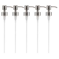 5Pcs Stainless Steel Soap Pump Replacement 28 Teeth Metal Bottle Nozzles Lotion Dispenser Head