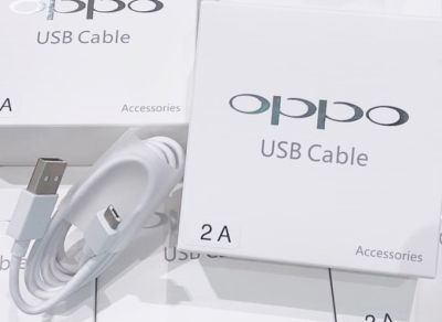 สายชาร์จ OPPO สายชาร์จออปโป้ USB Cable 2A ของแท้ 100% ใช้ได้กับมือถือทุกรุ่น เช่น Vivo Huawei True Dtac Realme Oppo A37 A71 A83 A3S F1S F1 F5 F7 F9 A57 A59 A77และรุ่นอื่นๆท