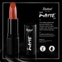 Butae - Semi Matte Lipstick  ลิปสติกเนื้อกำมะหยี่ เนื้อเนียน เม็ดสีแน่นคมชัด กันน้ำ ( น้ำหนัก 3.5 กรัม )