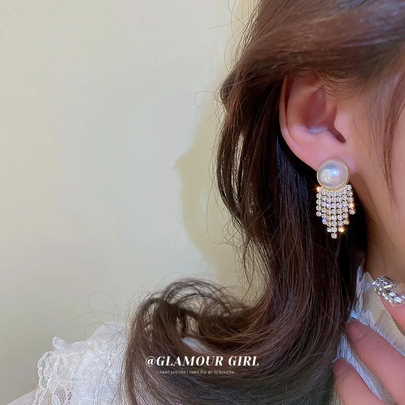 Korean S925 Pearl Earrings Women's Temperament Retro Studs Earring