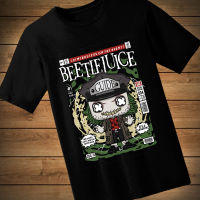 #018 เสื้อยืดลายการ์ตูน BEETLEJUICE เสื้อยืดสีดำ เสื้อใส่เล่น เสื้อยืด เสื้อคอกลม ใส่สบาย เสื้อสกรีน เสื้อสั่งทำ เสื้อยืดแขนสั้น เสื้อเท่