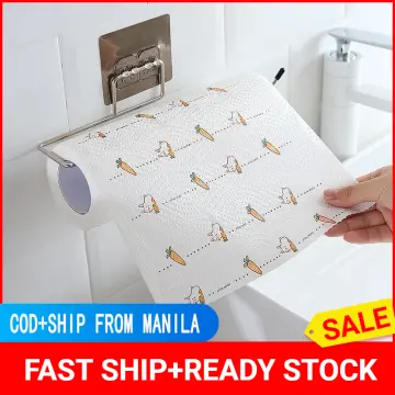 1pc Punch-free Kitchen Paper Towel Holder, Under Cabinet Paper Holder,  Multifunctional Wrap Rack
