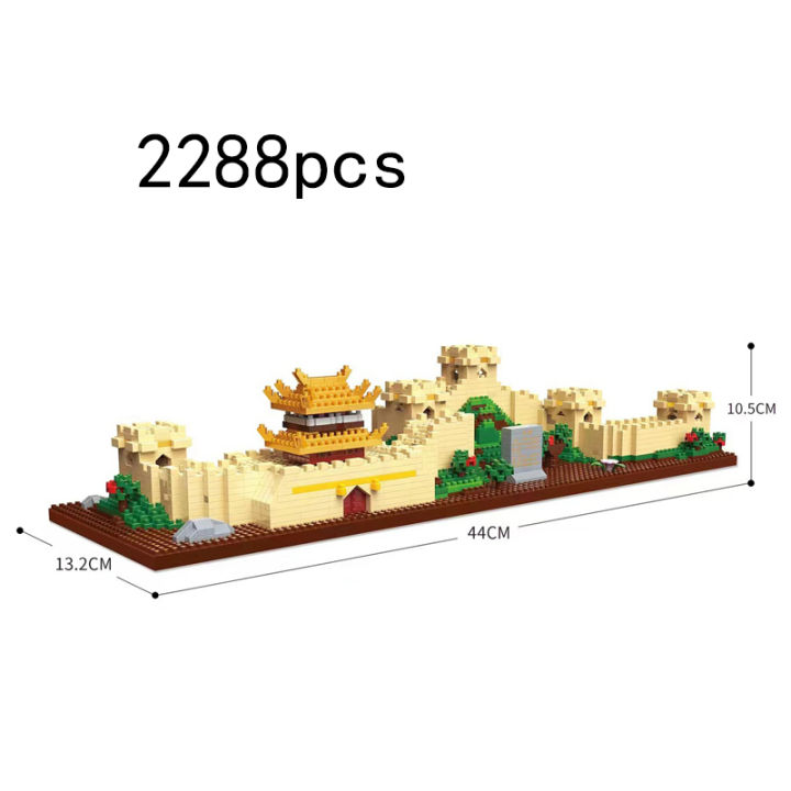 ใหม่กำแพงของจีนชุดสถาปัตยกรรมไมโครบล็อกเพชรรุ่นอาคารมินิอิฐผู้เชี่ยวชาญชุดของเล่นเด็กโบราณ