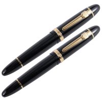 2X Jinhao 18Kgp 0.7มม. ขนาดกลางหัวปากกาแบบกว้างปากกาหมึกซึมปากกาหมึกซึมสำนักงานพร้อมกล่องสีดำฟรี