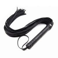 คุณภาพสูง Pu หนัง Pimp Whip Racing ขี่ Crop Party Flogger Hand Cuffs Queen สีดำม้าขี่แส้1Pcs