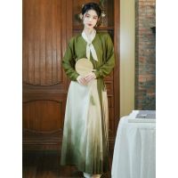 Spot parcel post New Chinese Ming Style Improved Ancient Style Han Twist Tea Broken Skirt Wide Sleeve Flow Fairy Surprise Hong Horse-Face Skirt Suit Daily Style Han Clothing