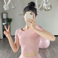 [COD]MUZI running exercise suit women cultivate ones morality short T-shirt and exposed yoga shortsMUZI วิ่งออกกำลังกายชุดออกกำลังกายผู้หญิงแบบสั้นเข้ารูป T เสื้อยืดกางเกงโยคะขาสั้น