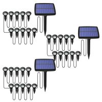 3X 10 in 1 Solar Lights Outdoors Waterproof Solar Lawn Light Solar Power Light for Garden Path Pool Decoration