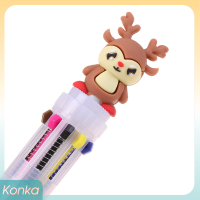 ✨ Konka ปากกาลูกลื่นวันคริสต์มาสแบบกด10สี6สีปากกาน้ำมัน