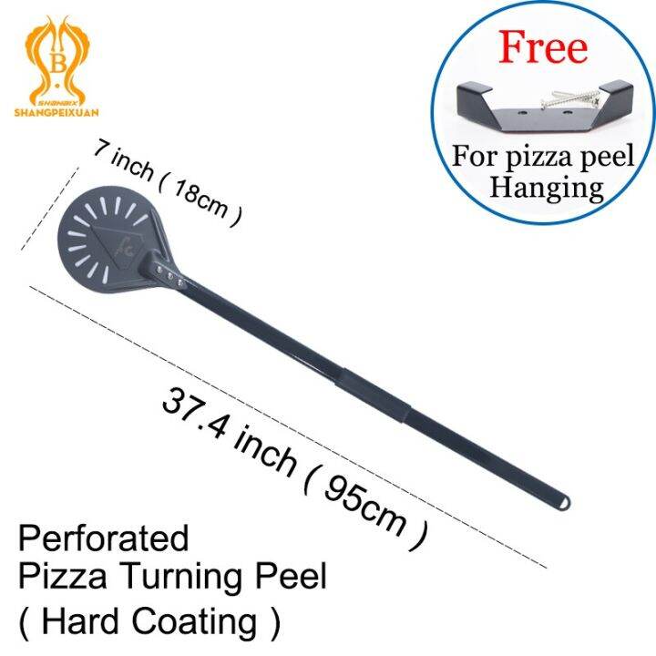J12 Pizzathome Hard Coating Long Handle 9 Inch Perforated Removable