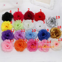 【Cw】100PCS 8CM 22colors Silk Rose Flower Head Artificial Fake Flower Rose Wall Wedding Car Decoration Flower Accessorory ！