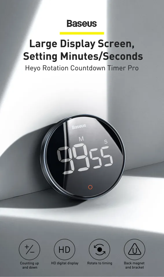 Baseus Round Countdown Timer  Magnetic Digital Timers Countdown