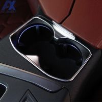 Newprodectscoming AX Chrome Cup Holder Trim Cover Frame For Peugeot 3008 GT 5008 2017- Center Console Molding Sticker Car Interior Decoration