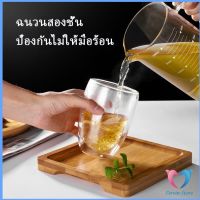 Dovin แก้วใสสองชั้น แก้ว สไตล์ ญี่ปุ่น  แก้วกาแฟ Double-layer glass