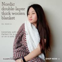 ผ้าห่มหรู Nordic double-layer thick woolen blanket - Size 150x200 cm.