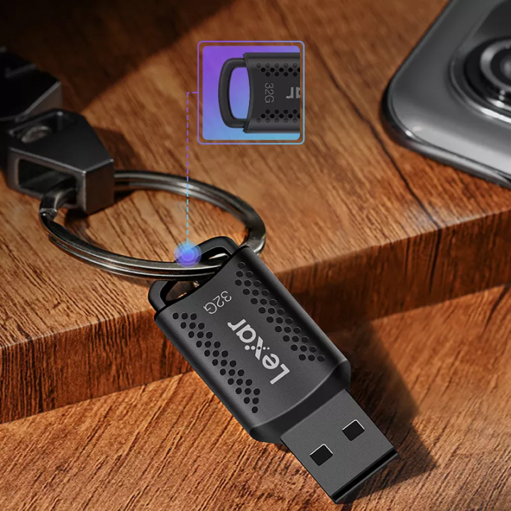 lexar-flash-drive-jumpdrive-v400-32gb-usb-3-0-black-แฟรชไดรฟ์-ของแท้-ประกันศูนย์-5ปี