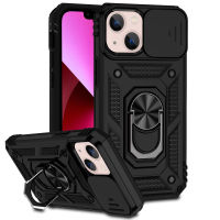 iPhone 14 Case, WindCase Heavy Duty Protective Case with Ring Kickstand and Sliding Camera Cover for iPhone 14