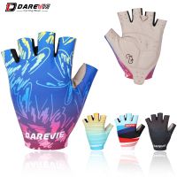 hotx【DT】 DAREVIE Cycling Gloves Shockproof Breathable Mans Womens Half MTB Road