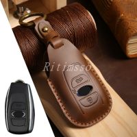 【cw】 3 Buttons Leather Car Key Holder Keychain Protective for Subaru XV SV Forester BRZ 2019 2020 Accessories Car Key Case Cover