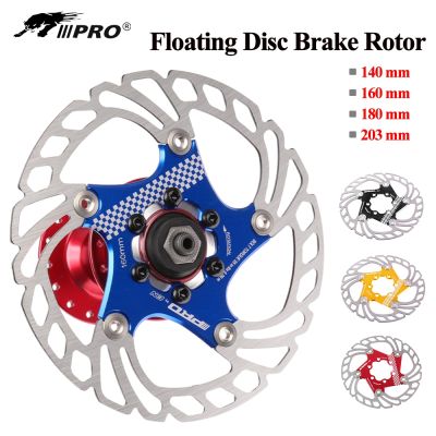 IIIPRO MTB Road Bike Brake Disc Rotor 140 180 160 203mm Floating Pads 6 7 in For 6 Bolts Nail Disk Mountain Hub Bicycle Parts