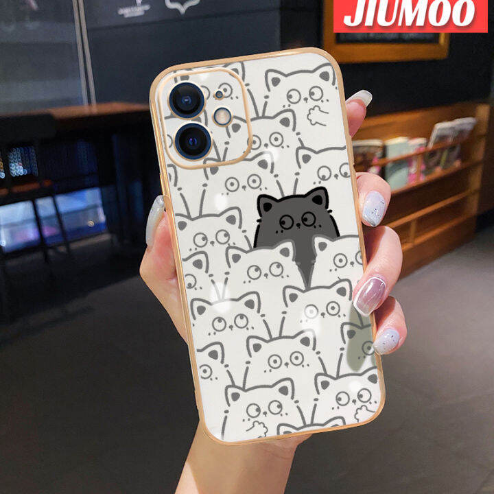 เคส-jiumoo-สำหรับ-xiaomi-redmi-10a-10c-9a-9at-กีฬา9i-แฟชั่นลายการ์ตูนแมวน่ารักใหม่ขอบสี่เหลี่ยมด้านข้างเป็นซิลิโคนกันกระแทกฝาปิดเลนส์เต็มรูปแบบเคสป้องกันกล้อง