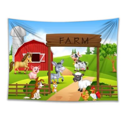 【CW】✌  Cartoon Tapestry Farmhouse Poultry Tapestries Comic Dog Pig Wall Hanging Kids Bedroom Dorm