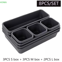 ?【Lowest price】HOMA 8pcs household DRAWER organized DUST Desk เครื่องเขียนกล่องเก็บของ