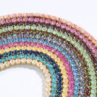 【CW】 1M All Color Bottom Glass Rhinestone Cup Chain Sew-on Glue-on Glitter Rhinestones for Garment Accessories