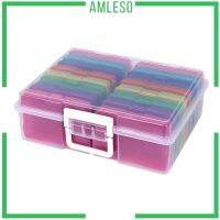 [AMLESO] กล่องเคสใส ทรงสี่เหลี่ยมผืนผ้า ขนาด 4x6 นิ้ว 18 ช่อง สําหรับใส่จัดเก็บรูปภาพ เครื่องประดับ การ์ด